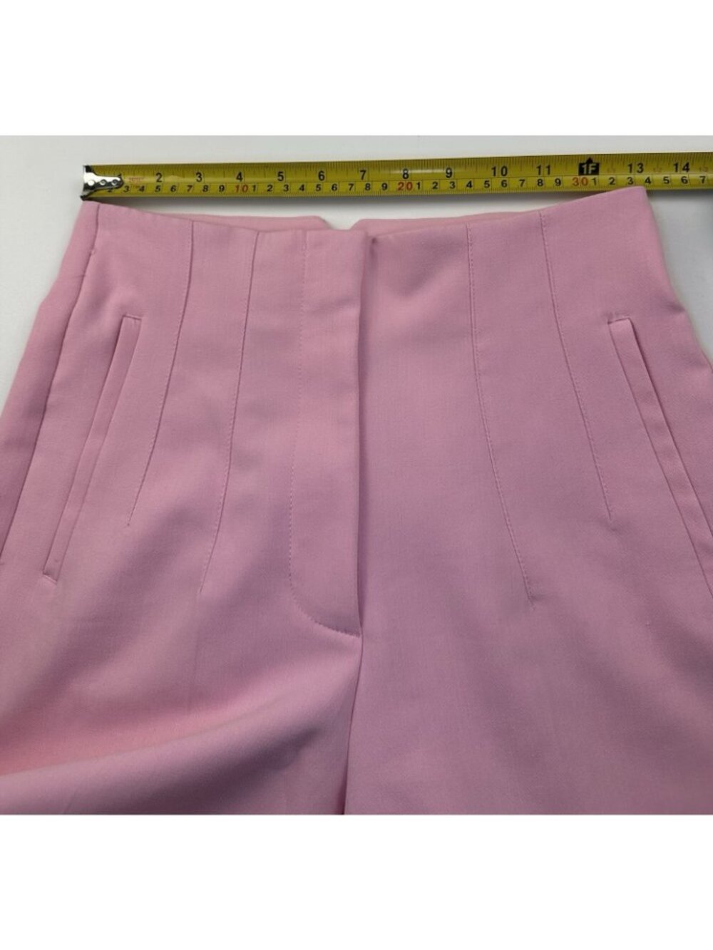Zara Womens High Waisted Tapered Trousers Tailored Dress Pants Small Pink - Picture 7 of 11